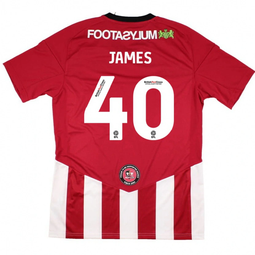 Danxen Män Ed James #40 Röd Vit Hemmatröja Matchtröjor 2024/25 Tröjor T-Tröja