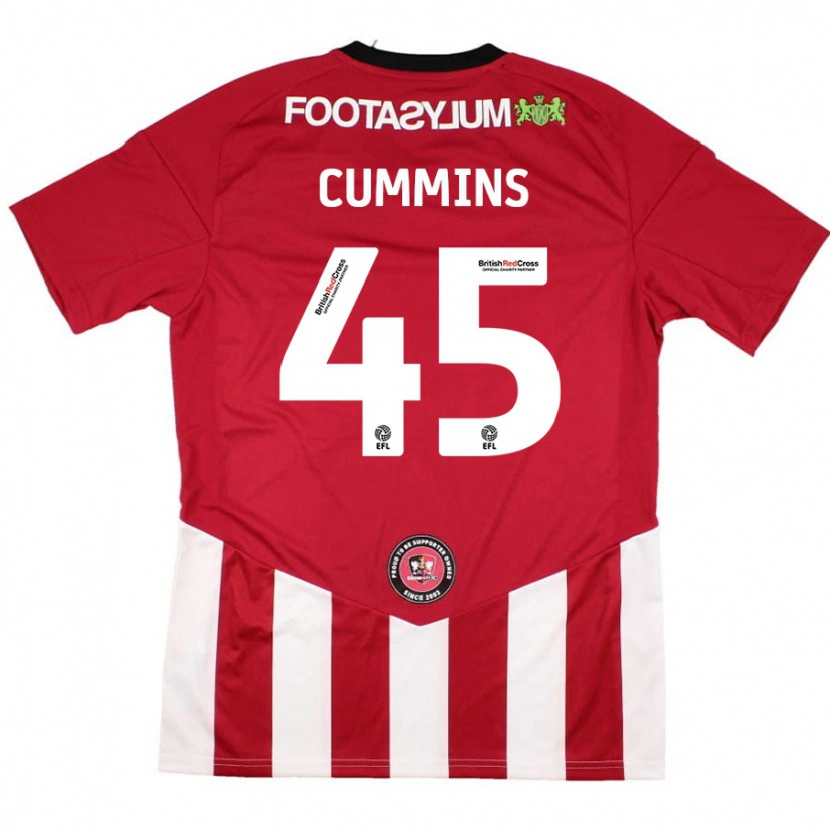 Danxen Män Charlie Cummins #45 Röd Vit Hemmatröja Matchtröjor 2024/25 Tröjor T-Tröja