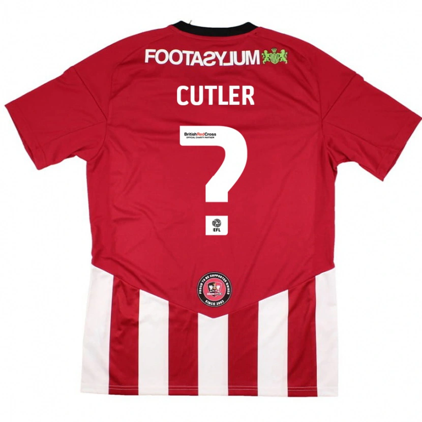 Danxen Män Theo Cutler #0 Röd Vit Hemmatröja Matchtröjor 2024/25 Tröjor T-Tröja