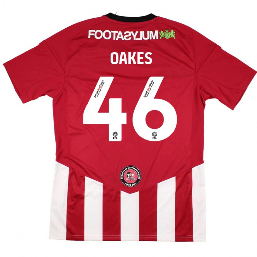 Danxen Män Liam Oakes #46 Röd Vit Hemmatröja Matchtröjor 2024/25 Tröjor T-Tröja