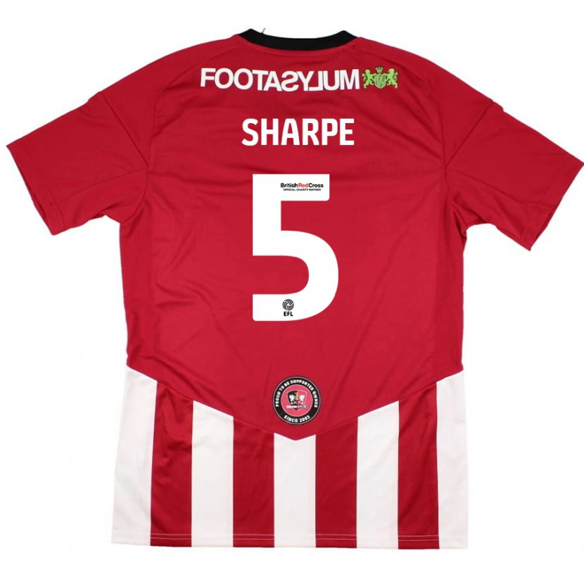 Danxen Män Manfy Sharpe #5 Röd Vit Hemmatröja Matchtröjor 2024/25 Tröjor T-Tröja