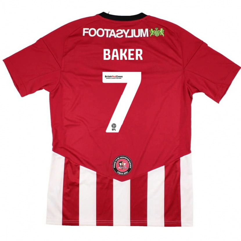 Danxen Män Phoebe Baker #7 Röd Vit Hemmatröja Matchtröjor 2024/25 Tröjor T-Tröja