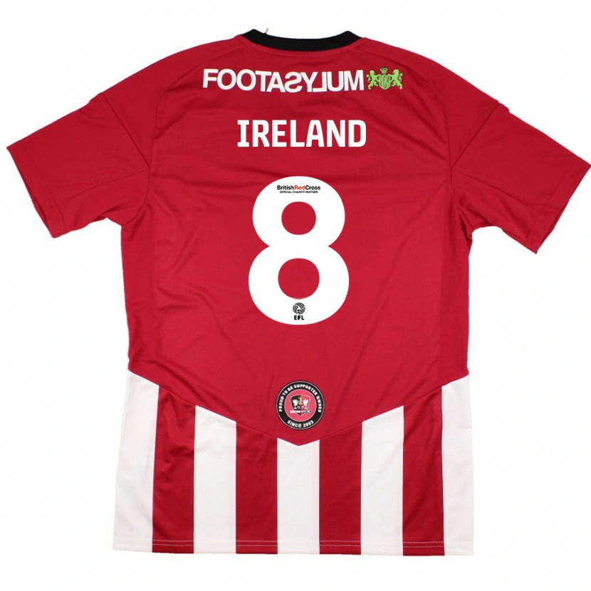 Danxen Män Beth Ireland #8 Röd Vit Hemmatröja Matchtröjor 2024/25 Tröjor T-Tröja