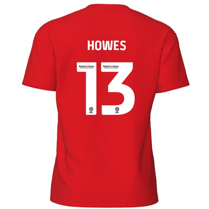Danxen Män Sam Howes #13 Röd Hemmatröja Matchtröjor 2024/25 Tröjor T-Tröja