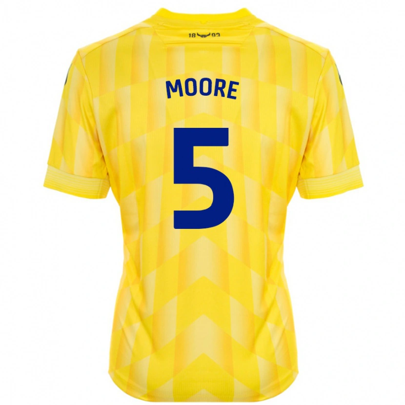 Danxen Män Elliott Moore #5 Gul Hemmatröja Matchtröjor 2024/25 Tröjor T-Tröja