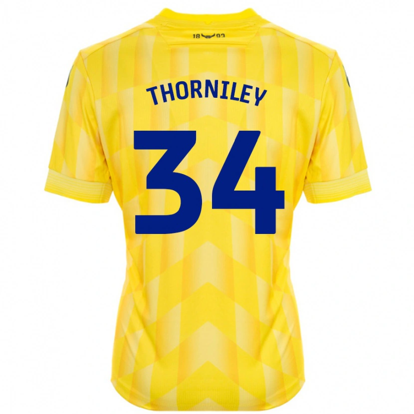 Danxen Män Jordan Thorniley #34 Gul Hemmatröja Matchtröjor 2024/25 Tröjor T-Tröja