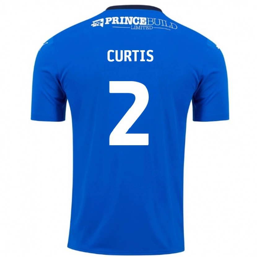 Danxen Män Sam Curtis #2 Blå Vit Hemmatröja Matchtröjor 2024/25 Tröjor T-Tröja