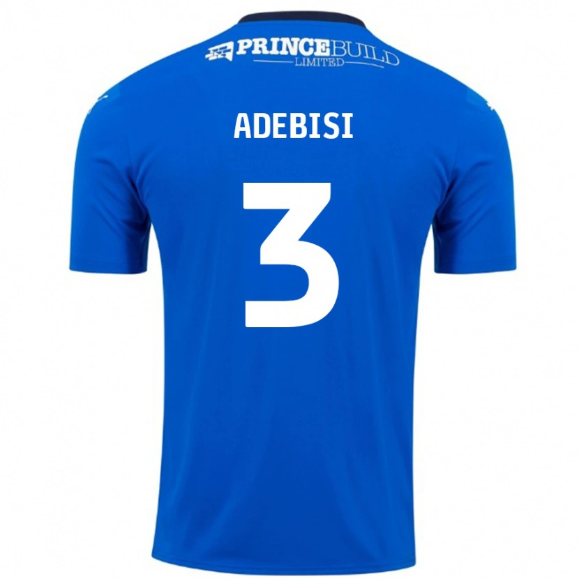 Danxen Män Rio Adebisi #3 Blå Vit Hemmatröja Matchtröjor 2024/25 Tröjor T-Tröja