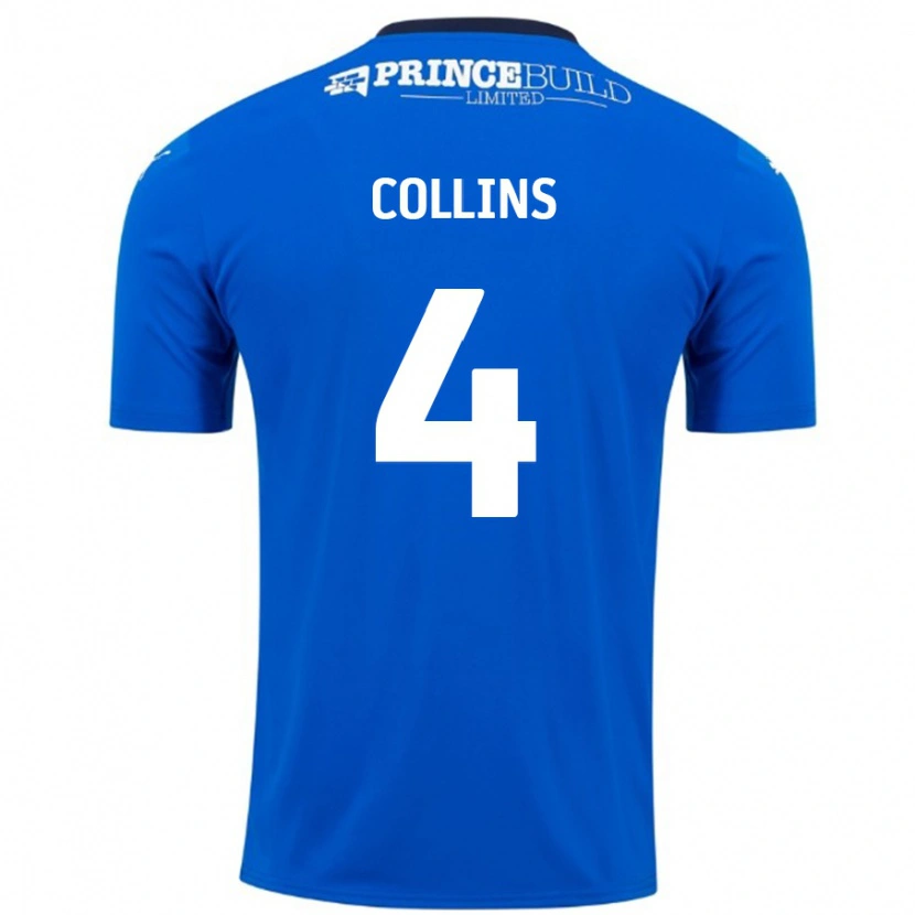 Danxen Män Archie Collins #4 Blå Vit Hemmatröja Matchtröjor 2024/25 Tröjor T-Tröja
