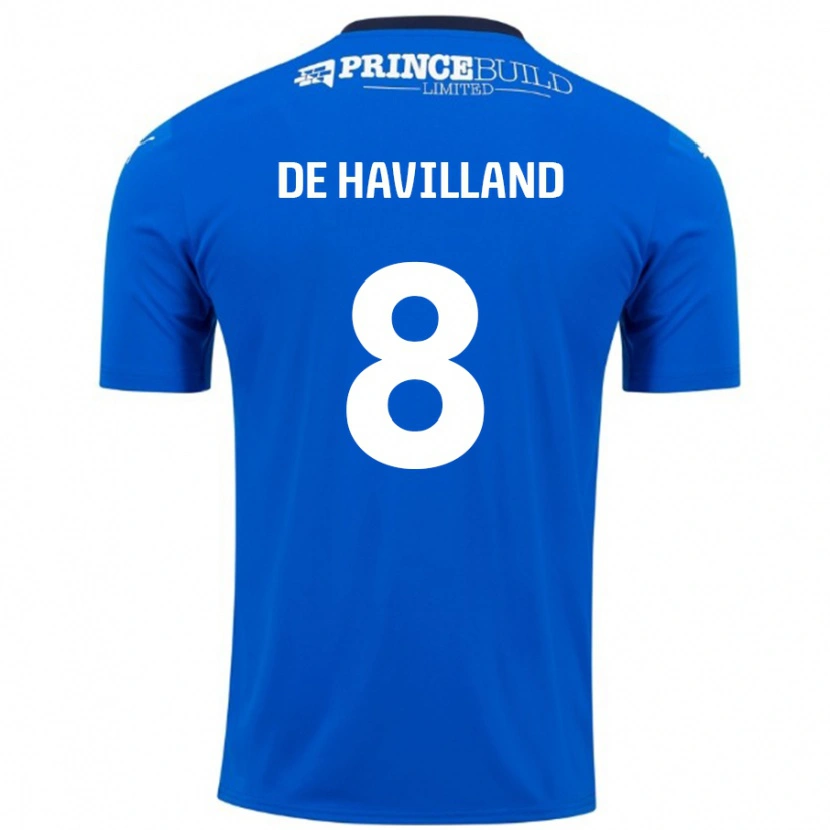 Danxen Män Ryan De Havilland #8 Blå Vit Hemmatröja Matchtröjor 2024/25 Tröjor T-Tröja