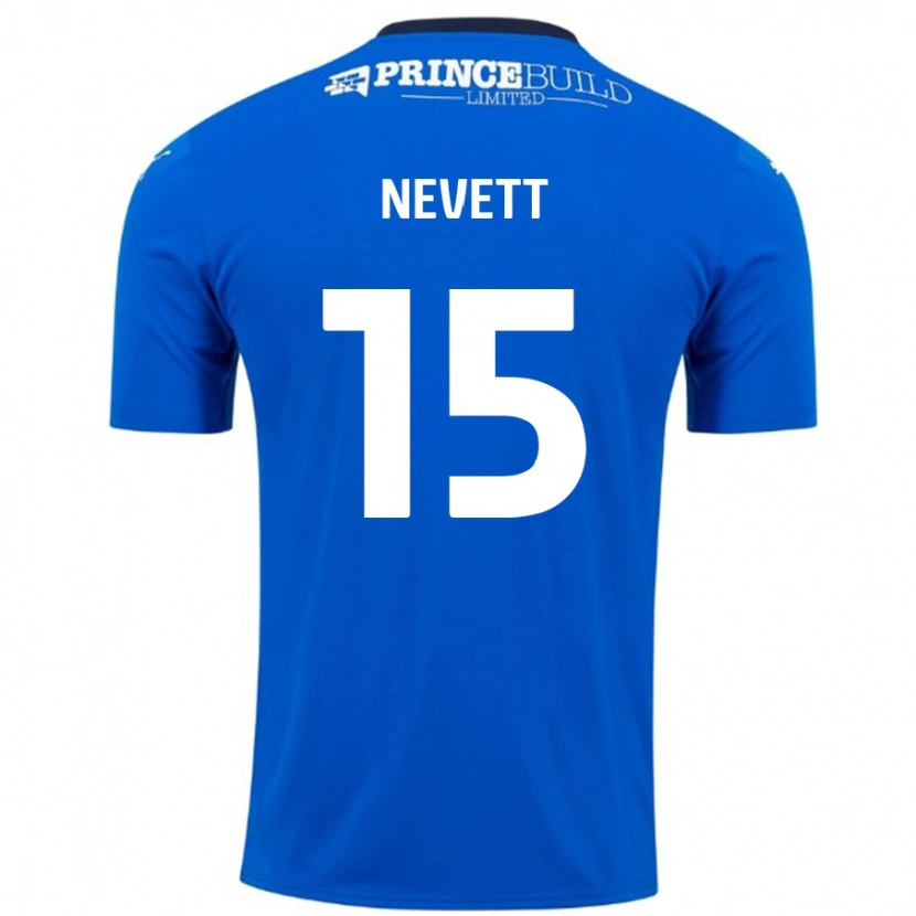 Danxen Män George Nevett #15 Blå Vit Hemmatröja Matchtröjor 2024/25 Tröjor T-Tröja