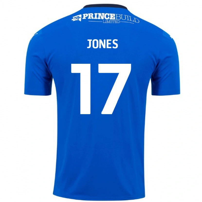 Danxen Män Ricky-Jade Jones #17 Blå Vit Hemmatröja Matchtröjor 2024/25 Tröjor T-Tröja