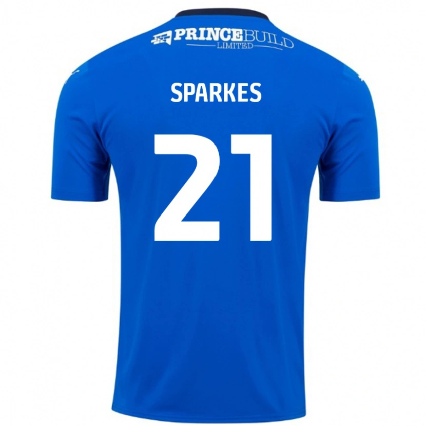 Danxen Män Jack Sparkes #21 Blå Vit Hemmatröja Matchtröjor 2024/25 Tröjor T-Tröja