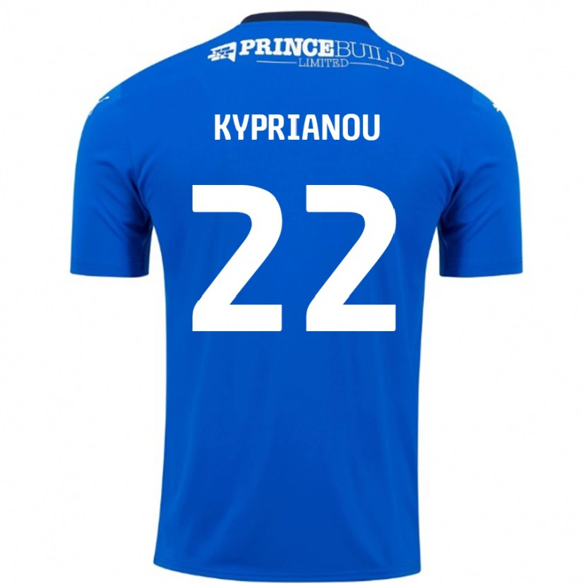 Danxen Män Hector Kyprianou #22 Blå Vit Hemmatröja Matchtröjor 2024/25 Tröjor T-Tröja