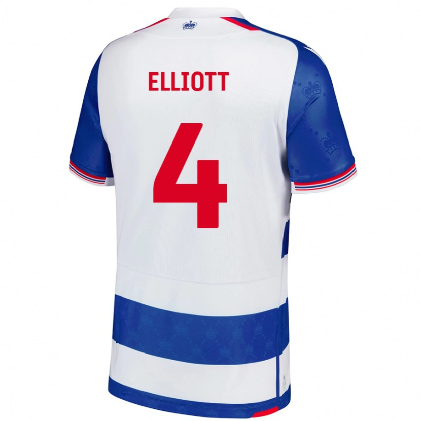 Danxen Män Ben Elliott #4 Blå Vit Hemmatröja Matchtröjor 2024/25 Tröjor T-Tröja