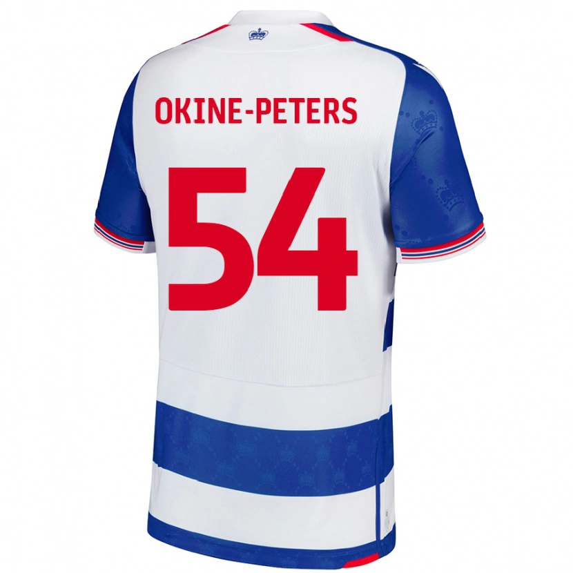 Danxen Män Jeremiah Okine-Peters #54 Blå Vit Hemmatröja Matchtröjor 2024/25 Tröjor T-Tröja