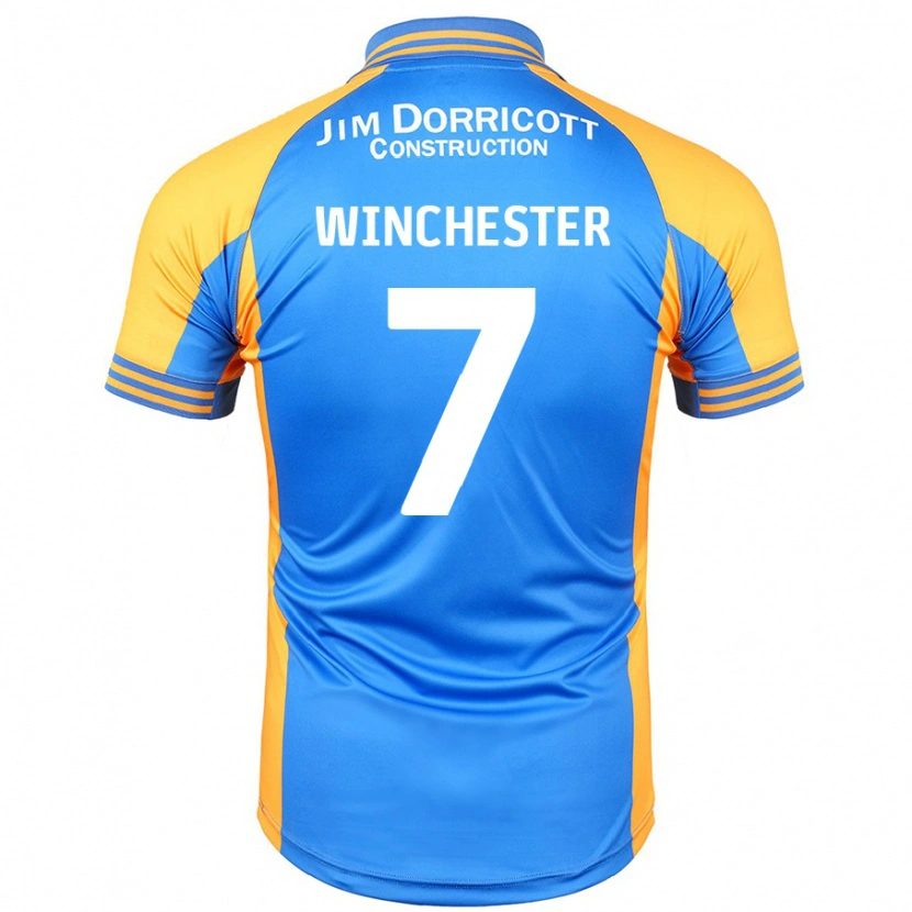 Danxen Män Carl Winchester #7 Blå Bärnsten Hemmatröja Matchtröjor 2024/25 Tröjor T-Tröja