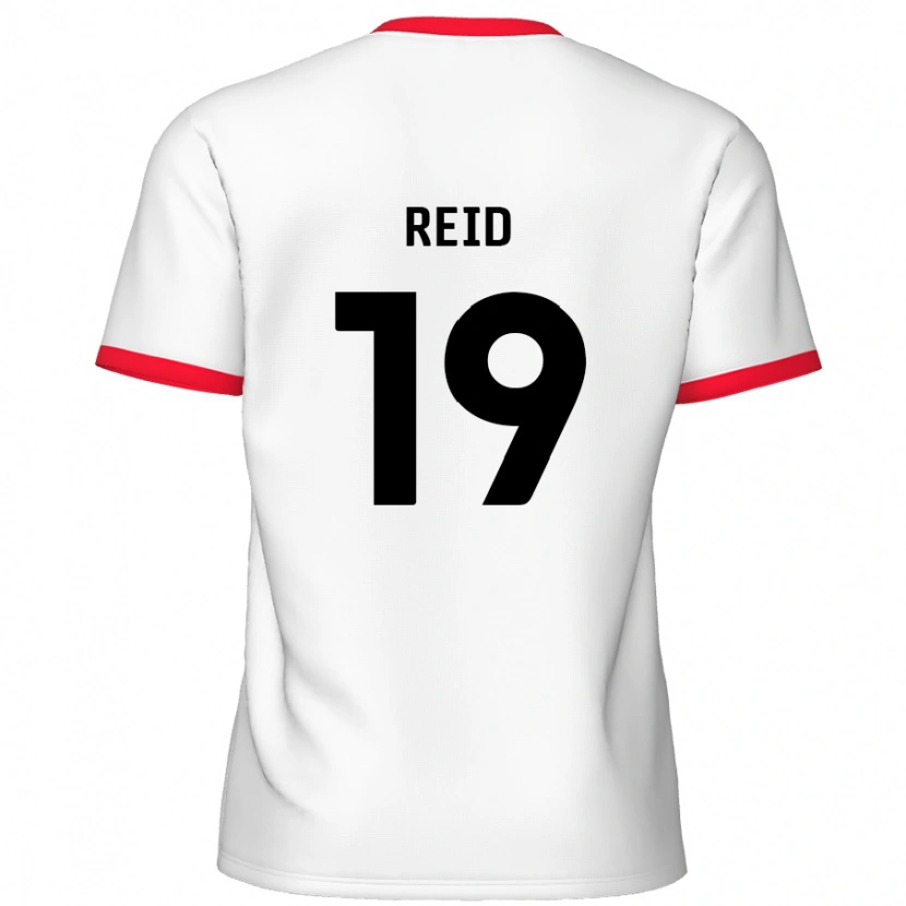 Danxen Män Jamie Reid #19 Vit Röd Hemmatröja Matchtröjor 2024/25 Tröjor T-Tröja