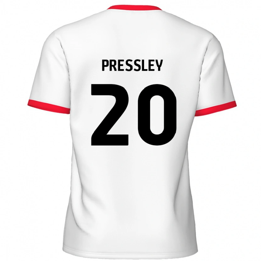 Danxen Män Aaron Pressley #20 Vit Röd Hemmatröja Matchtröjor 2024/25 Tröjor T-Tröja