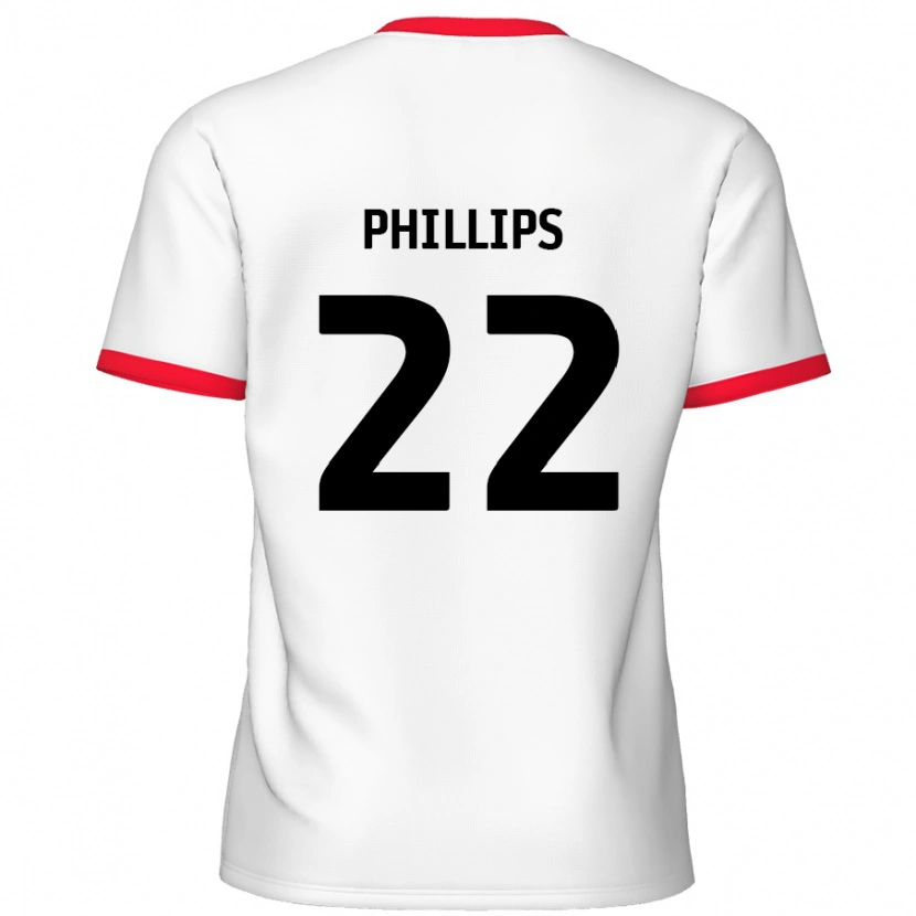 Danxen Män Daniel Phillips #22 Vit Röd Hemmatröja Matchtröjor 2024/25 Tröjor T-Tröja