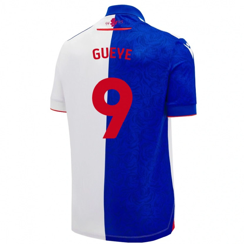 Danxen Män Makhtar Gueye #9 Himmelsblå Vit Hemmatröja Matchtröjor 2024/25 Tröjor T-Tröja
