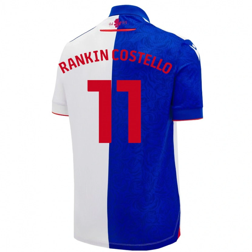 Danxen Män Joe Rankin-Costello #11 Himmelsblå Vit Hemmatröja Matchtröjor 2024/25 Tröjor T-Tröja