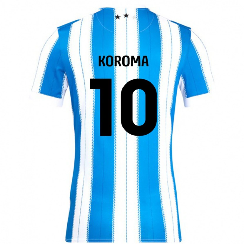 Danxen Män Josh Koroma #10 Blå Vit Hemmatröja Matchtröjor 2024/25 Tröjor T-Tröja