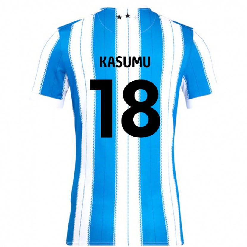 Danxen Män David Kasumu #18 Blå Vit Hemmatröja Matchtröjor 2024/25 Tröjor T-Tröja