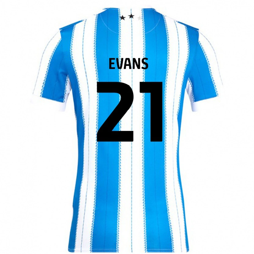 Danxen Män Antony Evans #21 Blå Vit Hemmatröja Matchtröjor 2024/25 Tröjor T-Tröja