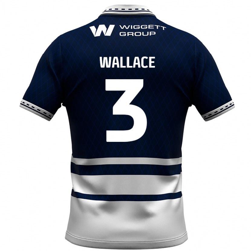 Danxen Män Murray Wallace #3 Marinblå Vit Hemmatröja Matchtröjor 2024/25 Tröjor T-Tröja