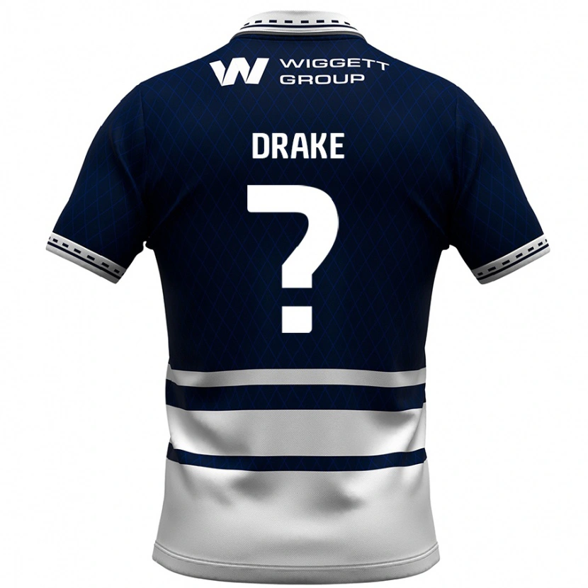 Danxen Män Ben Drake #0 Marinblå Vit Hemmatröja Matchtröjor 2024/25 Tröjor T-Tröja