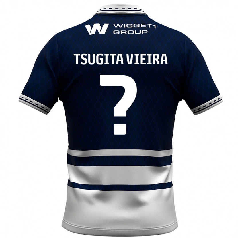 Danxen Män Sacha Tsugita Vieira #0 Marinblå Vit Hemmatröja Matchtröjor 2024/25 Tröjor T-Tröja