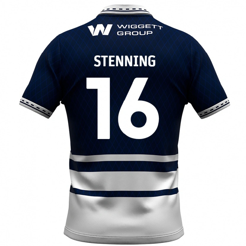 Danxen Män Ellie Stenning #16 Marinblå Vit Hemmatröja Matchtröjor 2024/25 Tröjor T-Tröja