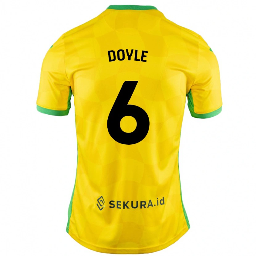 Danxen Män Callum Doyle #6 Gul Grön Hemmatröja Matchtröjor 2024/25 Tröjor T-Tröja