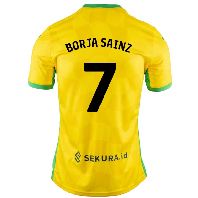 Danxen Män Borja Sainz #7 Gul Grön Hemmatröja Matchtröjor 2024/25 Tröjor T-Tröja