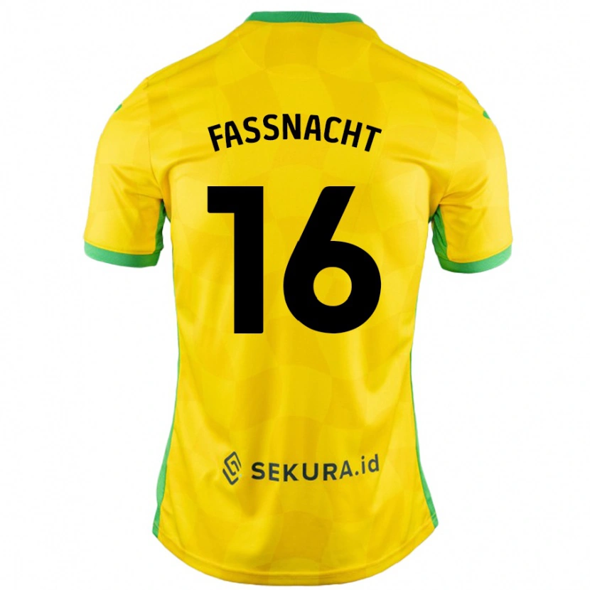 Danxen Män Christian Fassnacht #16 Gul Grön Hemmatröja Matchtröjor 2024/25 Tröjor T-Tröja