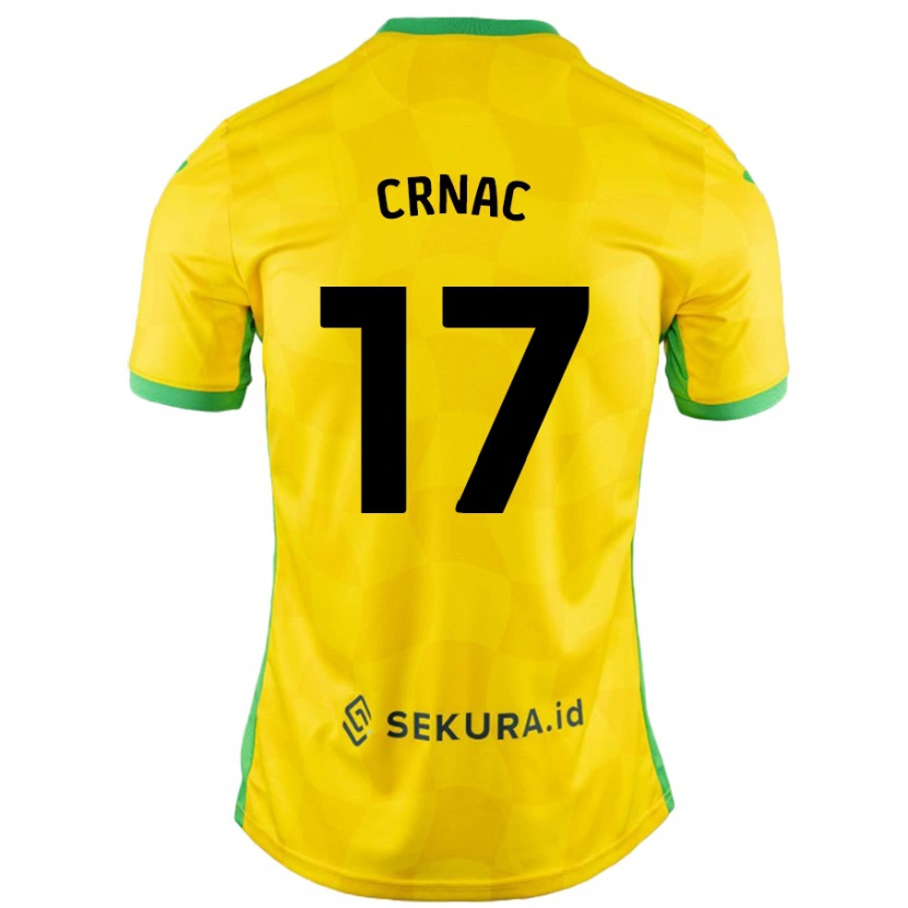 Danxen Män Ante Crnac #17 Gul Grön Hemmatröja Matchtröjor 2024/25 Tröjor T-Tröja