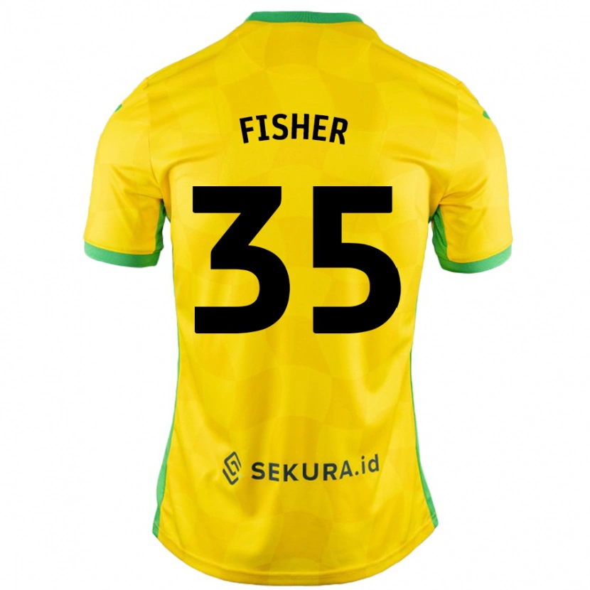 Danxen Män Kellen Fisher #35 Gul Grön Hemmatröja Matchtröjor 2024/25 Tröjor T-Tröja