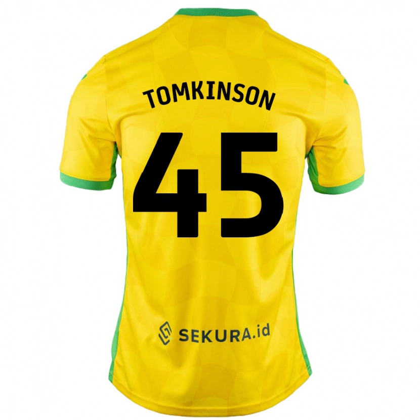 Danxen Män Jonathan Tomkinson #45 Gul Grön Hemmatröja Matchtröjor 2024/25 Tröjor T-Tröja