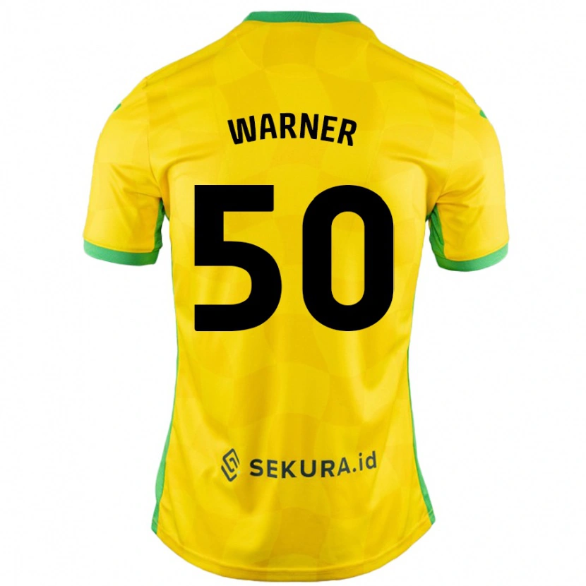 Danxen Män Jaden Warner #50 Gul Grön Hemmatröja Matchtröjor 2024/25 Tröjor T-Tröja