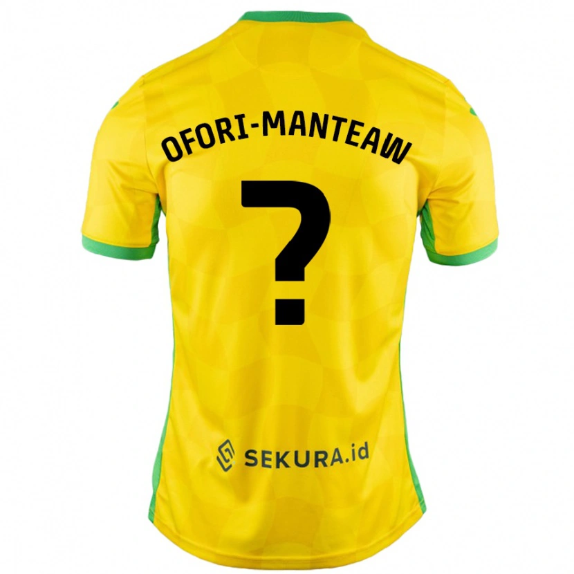 Danxen Män Lloyd Ofori-Manteaw #0 Gul Grön Hemmatröja Matchtröjor 2024/25 Tröjor T-Tröja