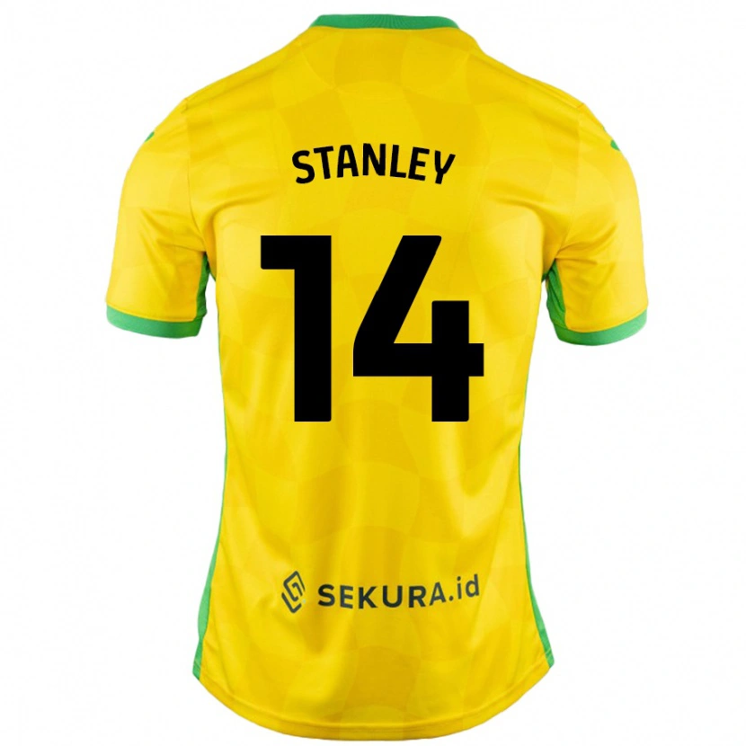 Danxen Män Kathryn Stanley #14 Gul Grön Hemmatröja Matchtröjor 2024/25 Tröjor T-Tröja