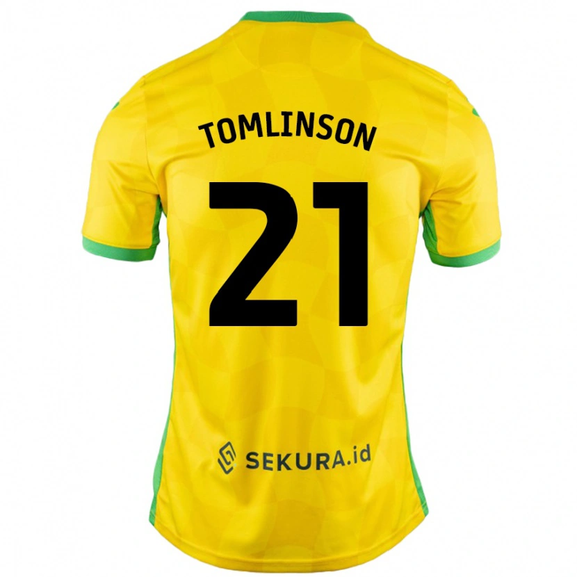 Danxen Män Lauren Tomlinson #21 Gul Grön Hemmatröja Matchtröjor 2024/25 Tröjor T-Tröja