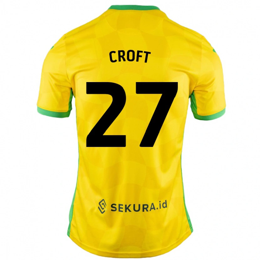 Danxen Män Mary Croft #27 Gul Grön Hemmatröja Matchtröjor 2024/25 Tröjor T-Tröja