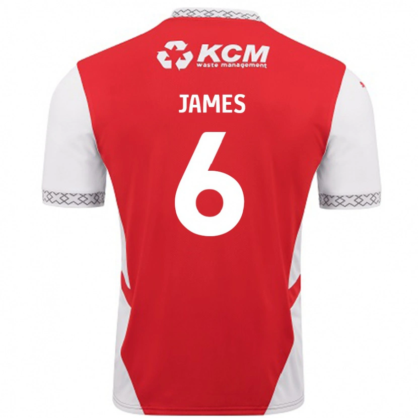 Danxen Män Reece James #6 Röd Vit Hemmatröja Matchtröjor 2024/25 Tröjor T-Tröja
