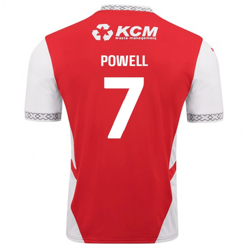 Danxen Män Joe Powell #7 Röd Vit Hemmatröja Matchtröjor 2024/25 Tröjor T-Tröja