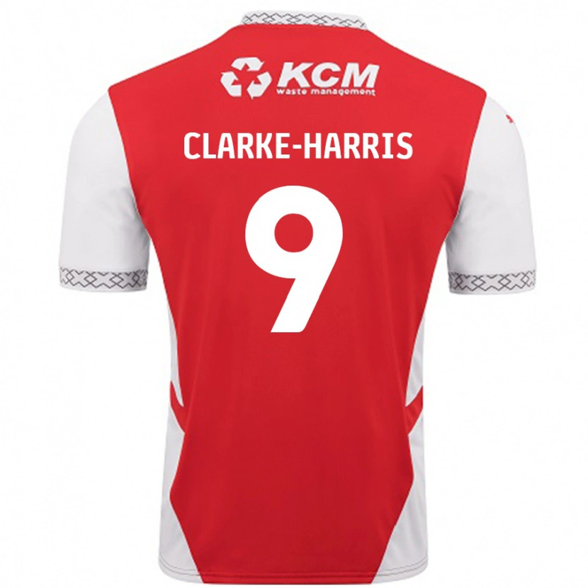 Danxen Män Jonson Clarke-Harris #9 Röd Vit Hemmatröja Matchtröjor 2024/25 Tröjor T-Tröja