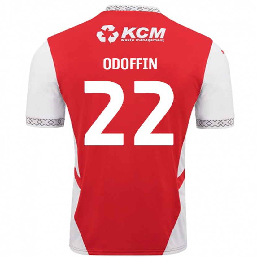 Danxen Män Hakeem Odoffin #22 Röd Vit Hemmatröja Matchtröjor 2024/25 Tröjor T-Tröja