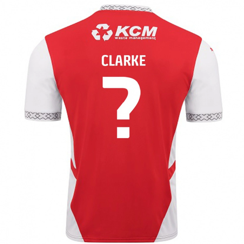 Danxen Män James Clarke #0 Röd Vit Hemmatröja Matchtröjor 2024/25 Tröjor T-Tröja