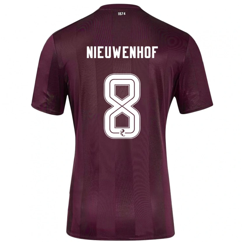 Danxen Män Calem Nieuwenhof #8 Bourgogne Hemmatröja Matchtröjor 2024/25 Tröjor T-Tröja